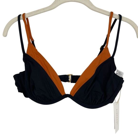 L Space Fused Zendaya Underwire Bikini Top Black Amber Size Large NEW With Tags! - Picture 3 of 7